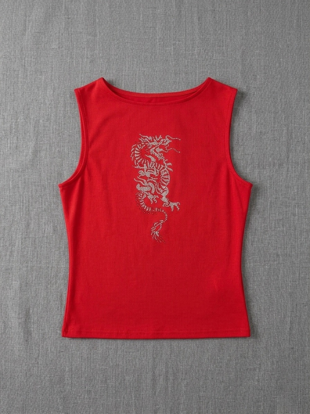 Red Sleeveless Dragon Tank Top